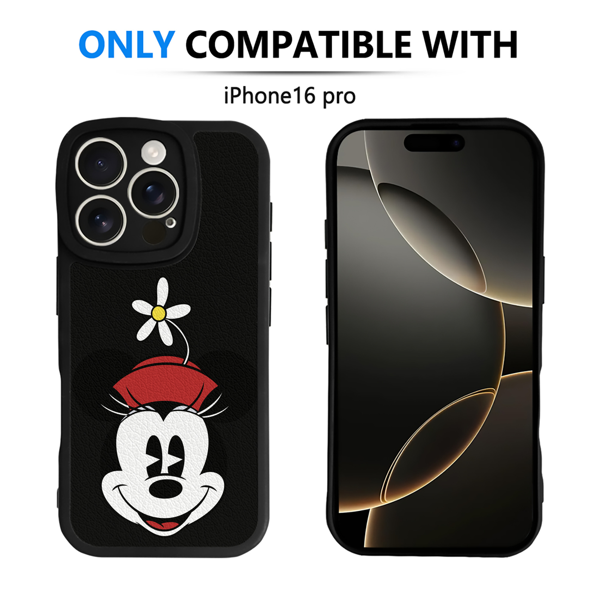 （画像用） ミッキーマウス Mickey Mouse 【iPhone 16シリーズ対応】シリコンスマホケース（レザー調） 材質：シリコン